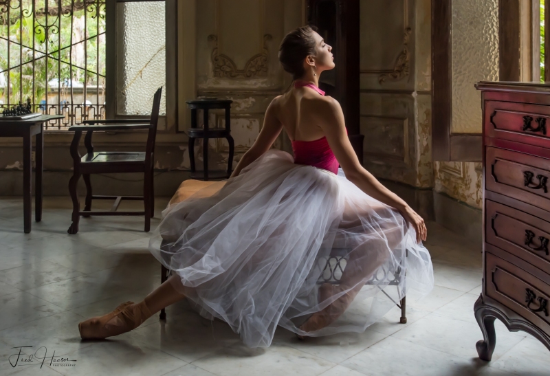 Cuban Ballerina in 1930s Mansion